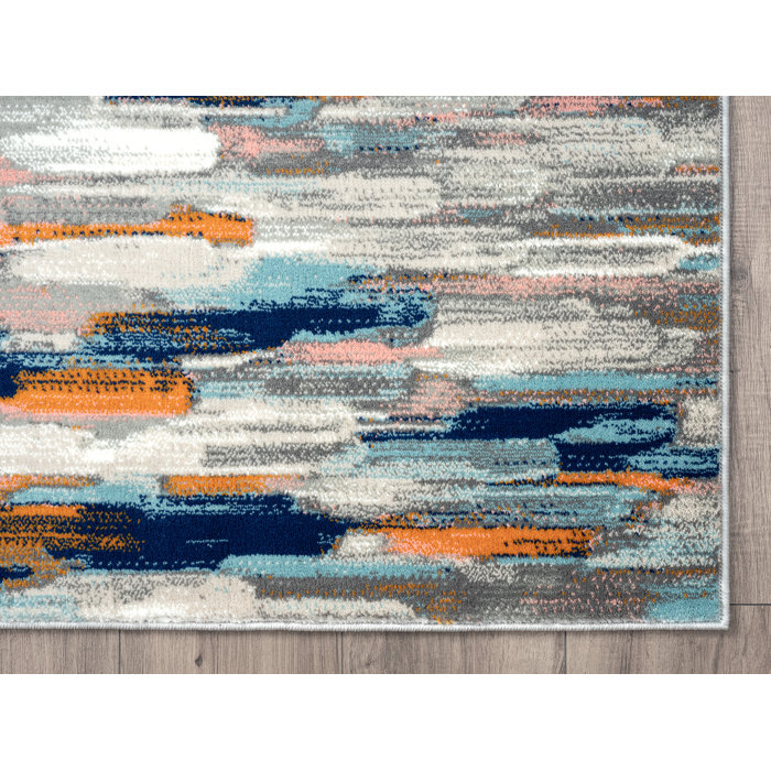 Wrought Studio Seldovia Abstract Orange/Blue Area Rug & Reviews